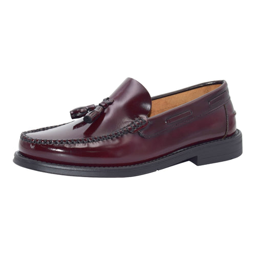 Mocasines Castellanos Timonelli con Borlas en Piel - Color Burdeos