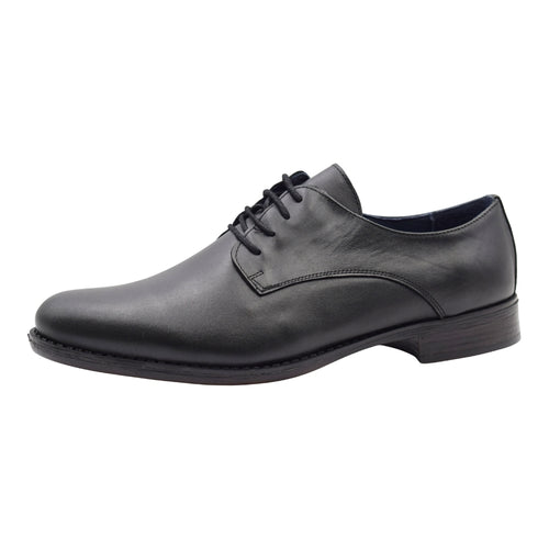 Zapatos de Vestir Pasarela con Cierre de Cordones - Piel Lisa Negra para Hombre