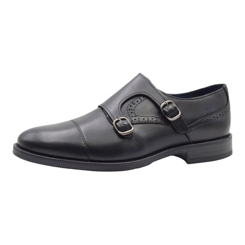 Zapatos de Vestir Pasarela Estilo Monkstrap con Doble Hebilla - Piel Negra para Hombre