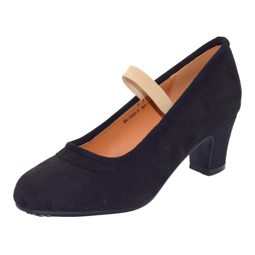 Zapatos de Baile Flamenco Semiprofesionales con Clavos y Tira Elástica - Antelina Negra