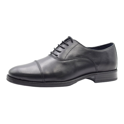 Zapatos de Vestir Pasarela Estilo Oxford con Cierre de Cordones - Piel Negra para Hombre