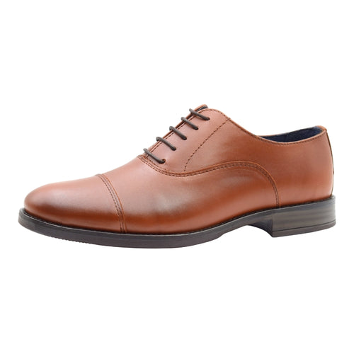Zapatos de Vestir Pasarela Estilo Oxford con Cierre de Cordones - Piel Marrón Cuero para Hombre