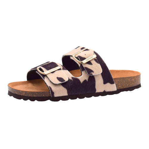 Sandalias Bio Autenti con Doble Hebilla y Estampado Animal - Color Vaca