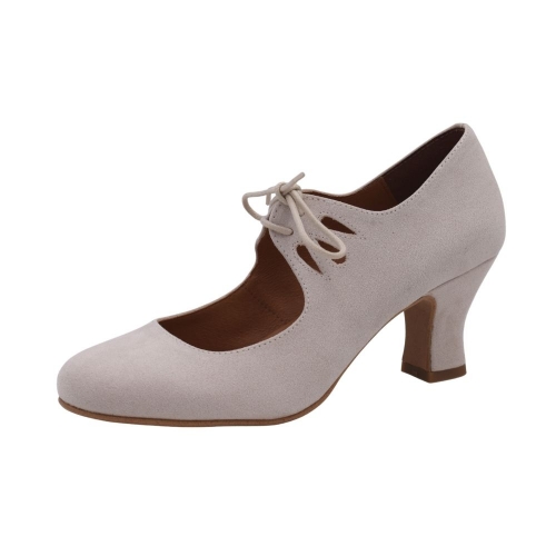 Zapatos de flamenca beige Rocío - Danza y Más